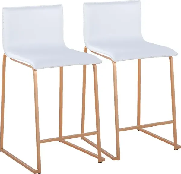 Fassitt White Counter Height Stool, Set of 2