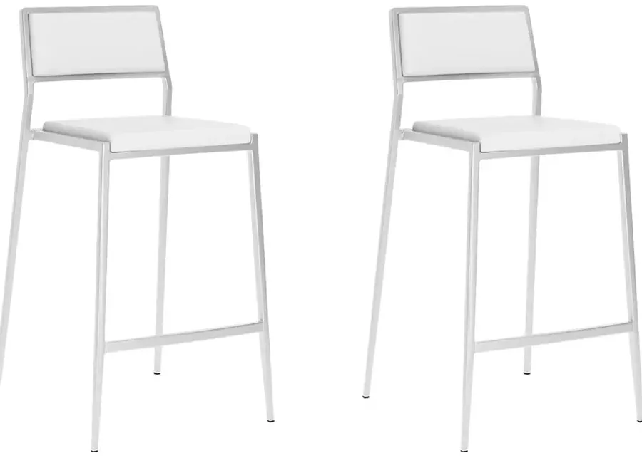 Tahyel White Counter Stool, Set of 2