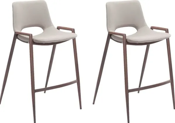 Cristway Beige Counter Stool, Set of 2