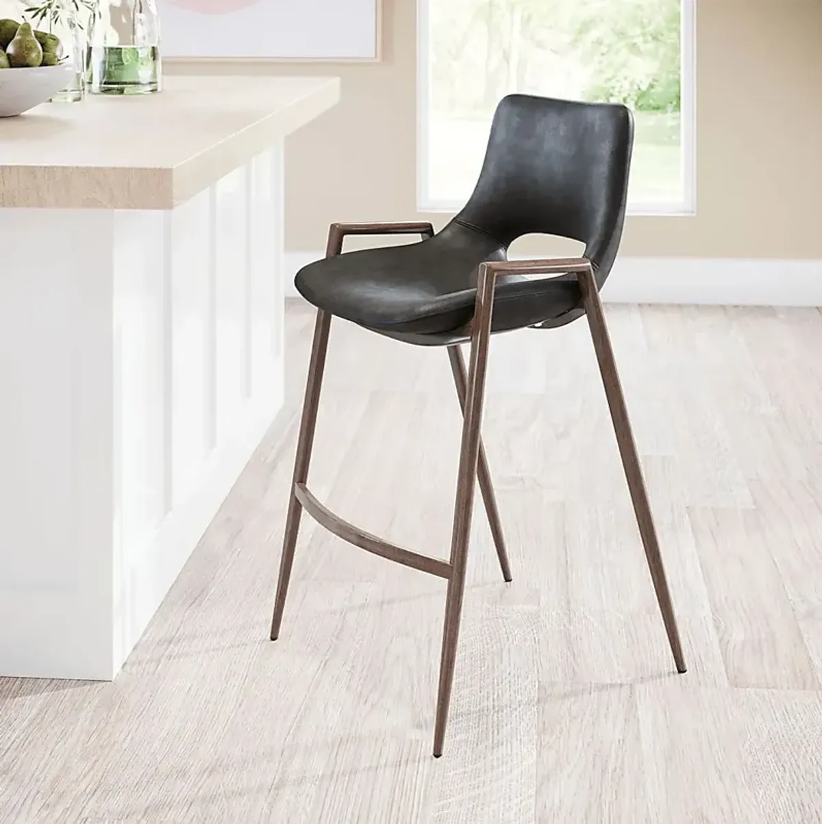 Cristway Black Counter Stool, Set of 2