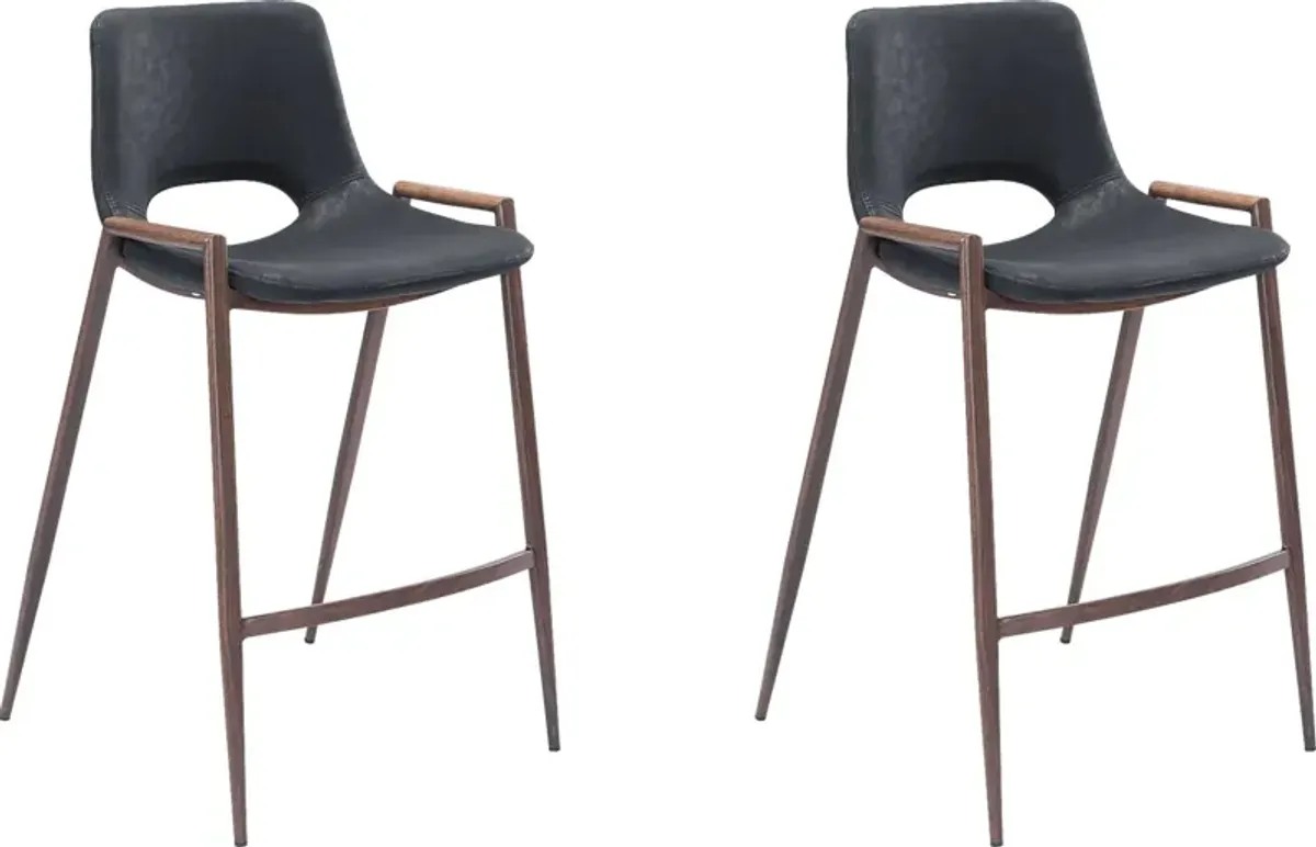 Cristway Black Counter Stool, Set of 2