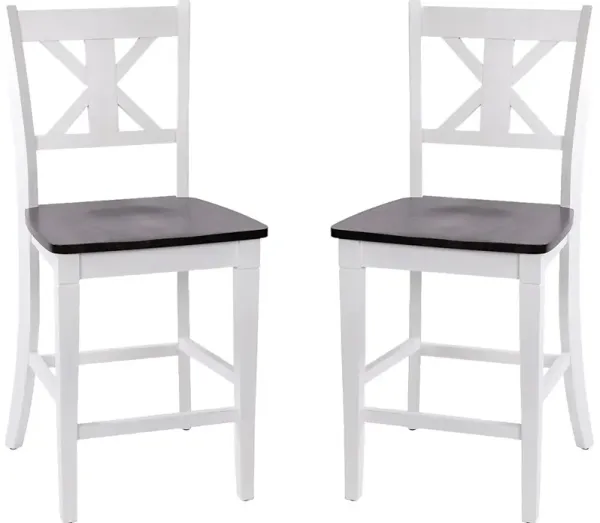 Latourette White Counter Height Stool, Set of 2