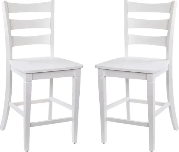Madrona White Counter Height Stool, Set of 2