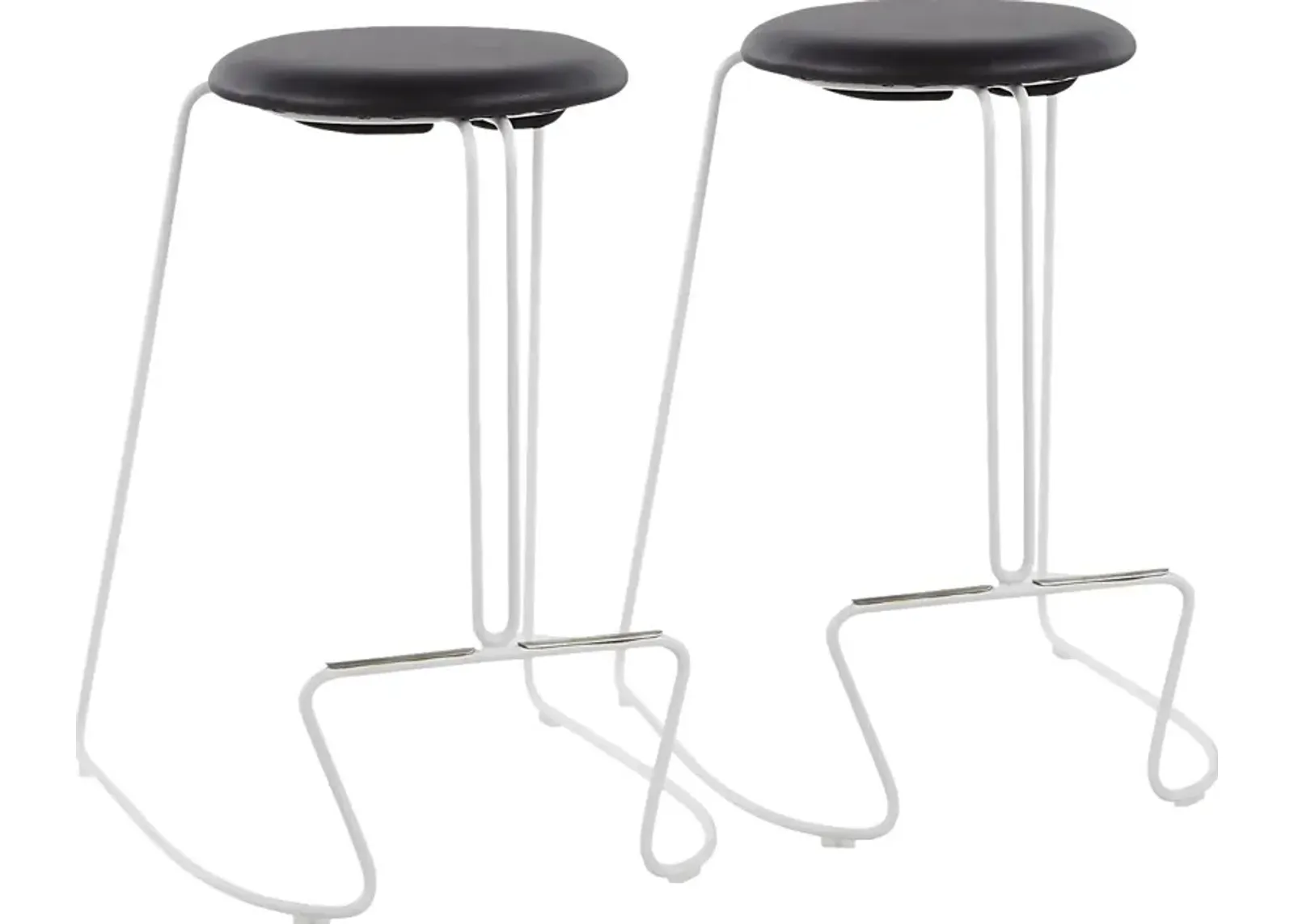 Bearslide II Black Counter Height Stool, Set of 2