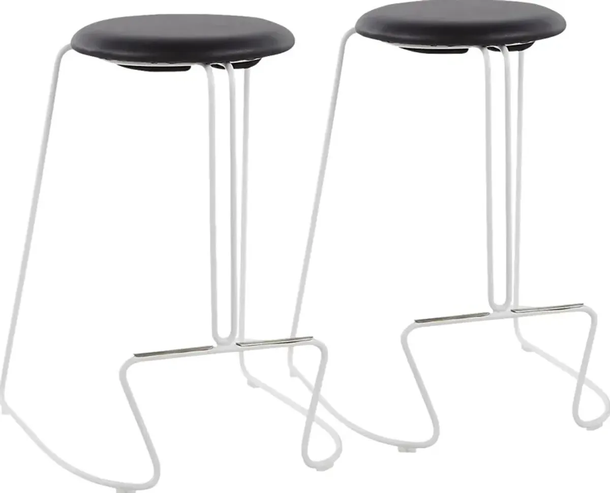 Bearslide II Black Counter Height Stool, Set of 2