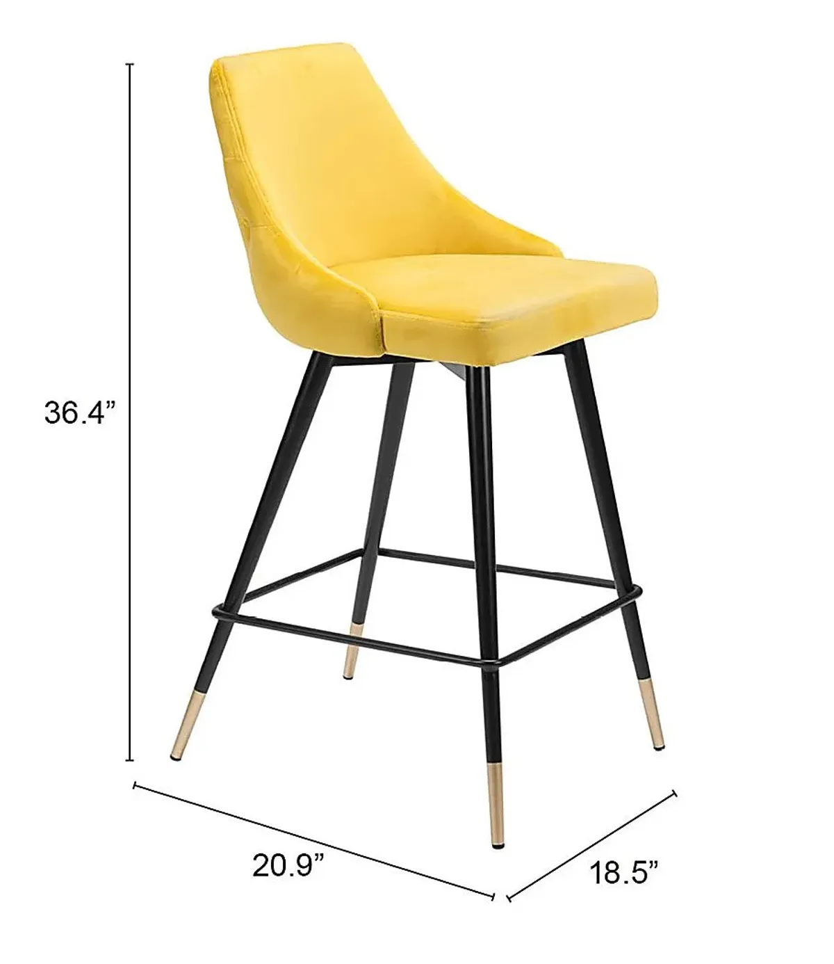 Solveig Yellow Counter Height Stool