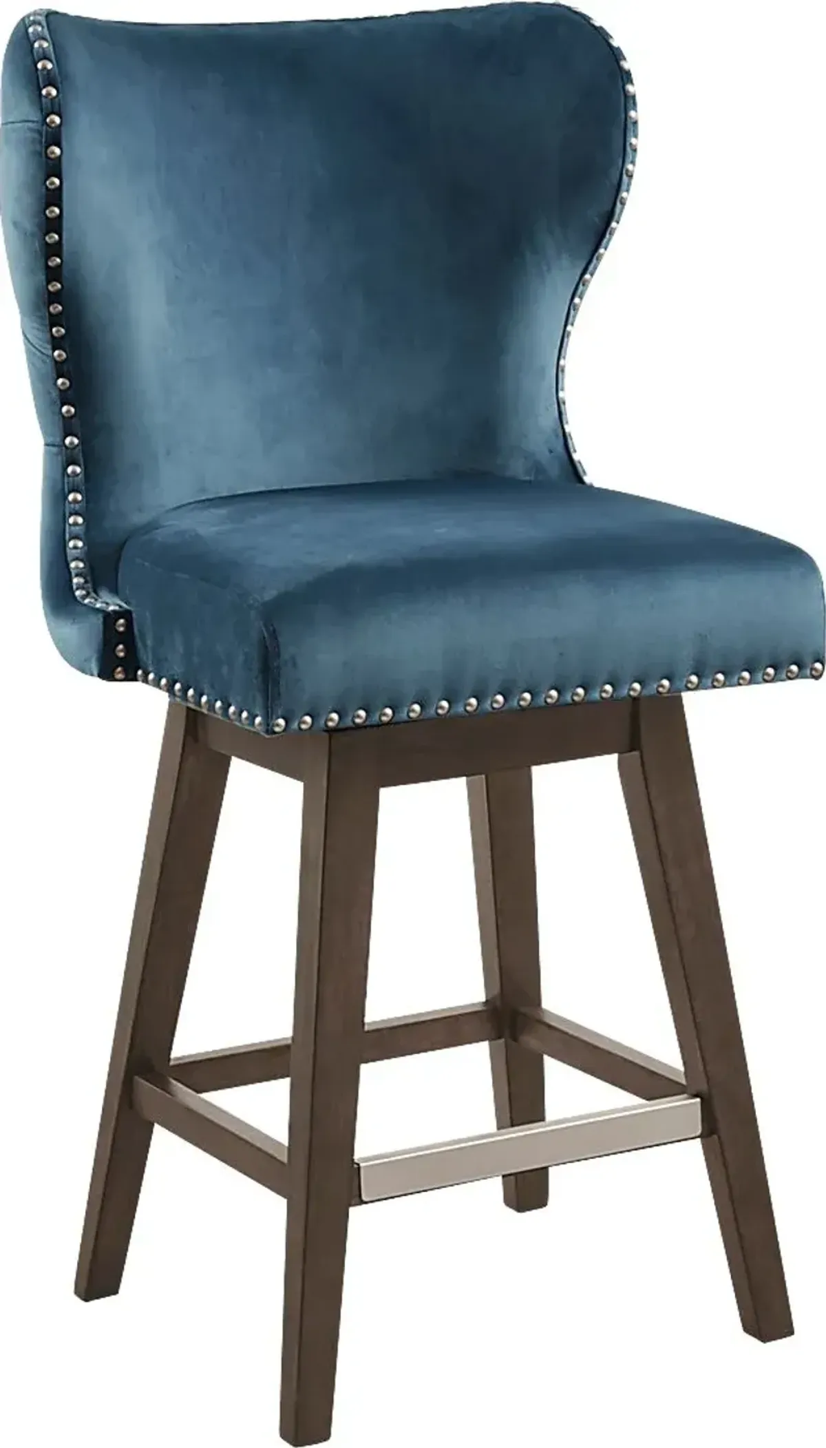 Krollton Blue Swivel Counter Height Stool