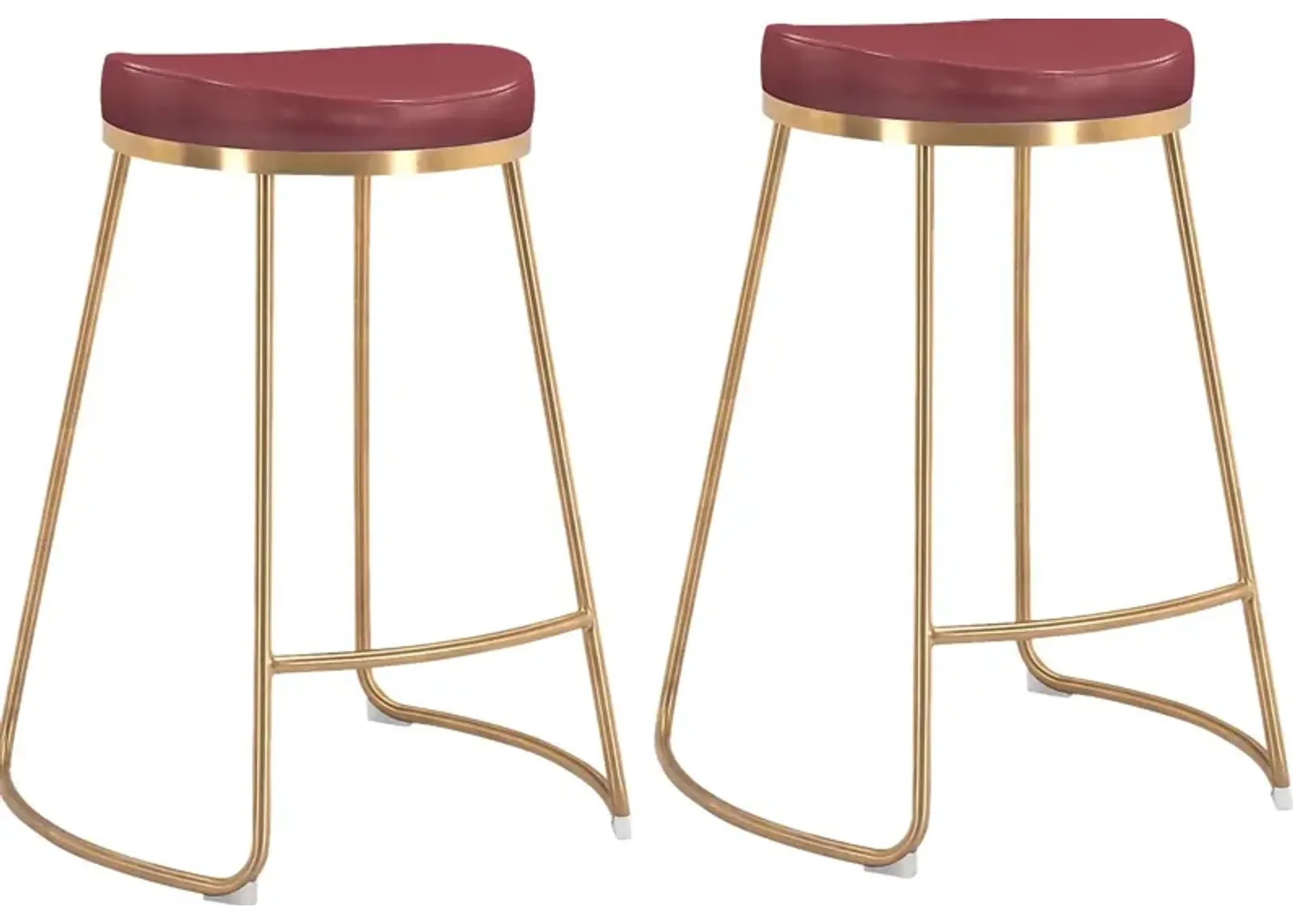 Sonali Burgundy Counter Height Stool, Set of 2