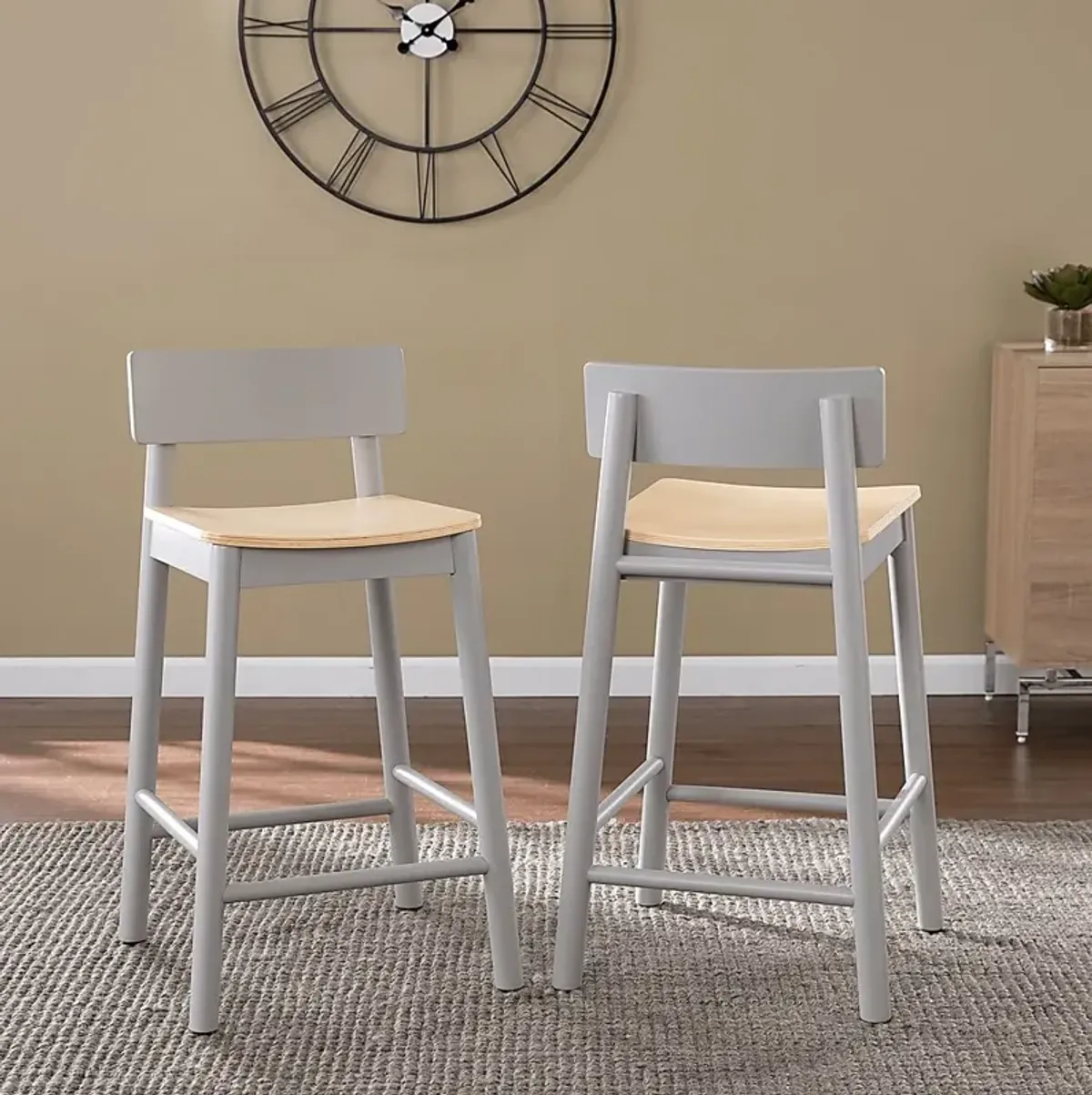 Garig Gray Counter Height Stool, Set of 2