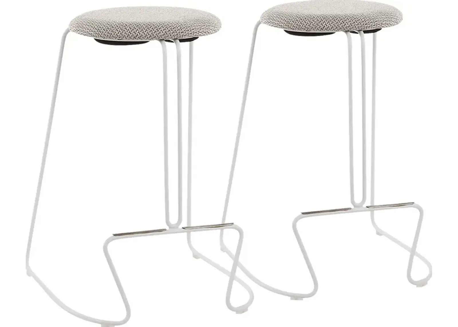 Bearslide II Light Gray Counter Height Stool, Set of 2