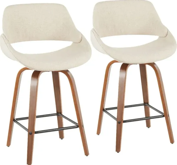 Caliborne White Counter Height Stool, Set of 2