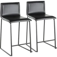 Dannelly Black Counter Height Stool, Set of 2