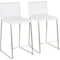 Dannelly Grove White Counter Height Stool, Set of 2