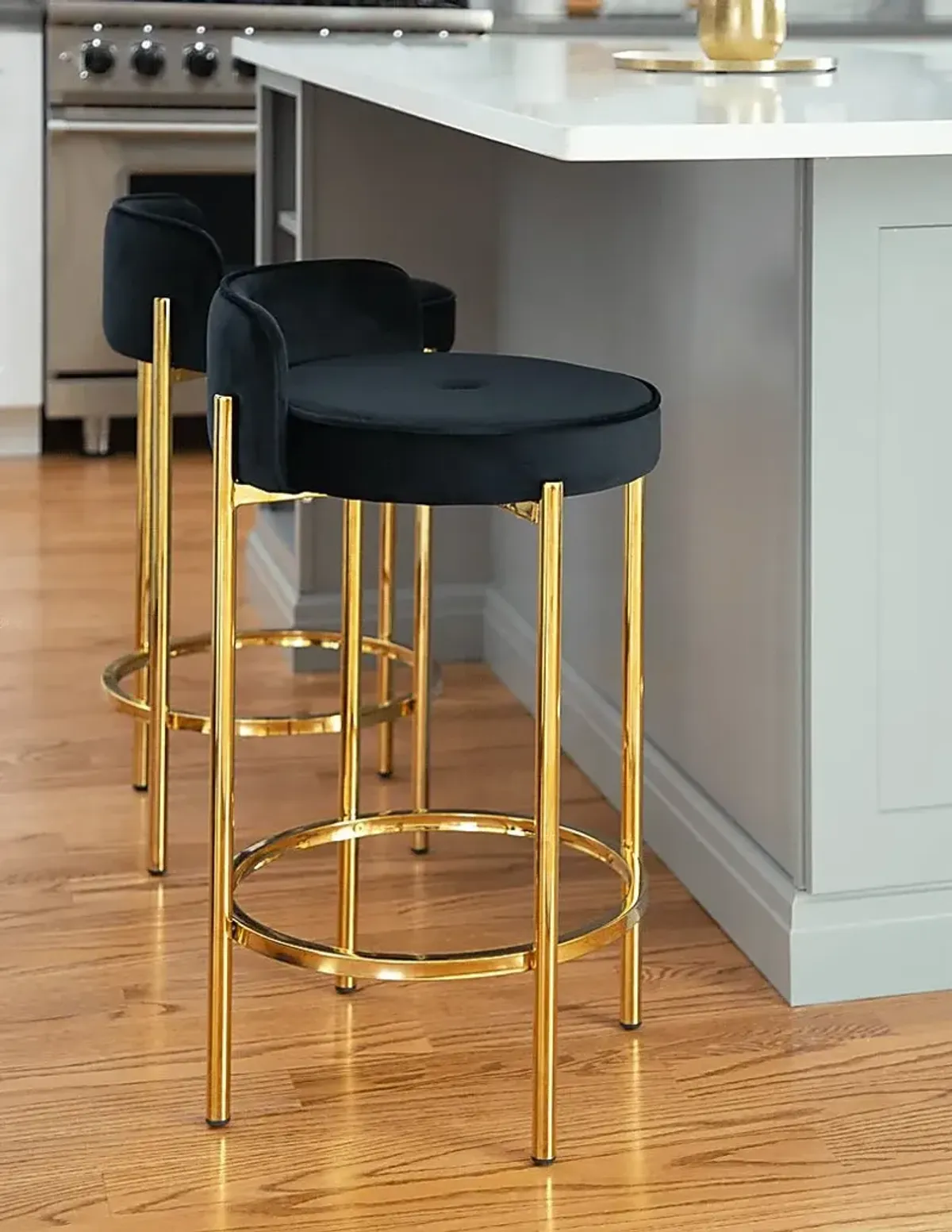 Chardan Black Counter Height Stool, Set of 2