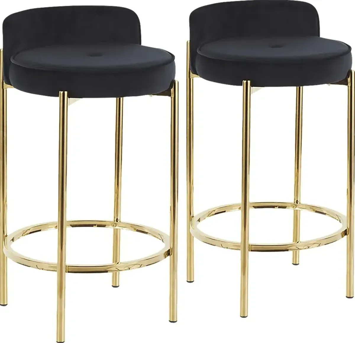 Chardan Black Counter Height Stool, Set of 2