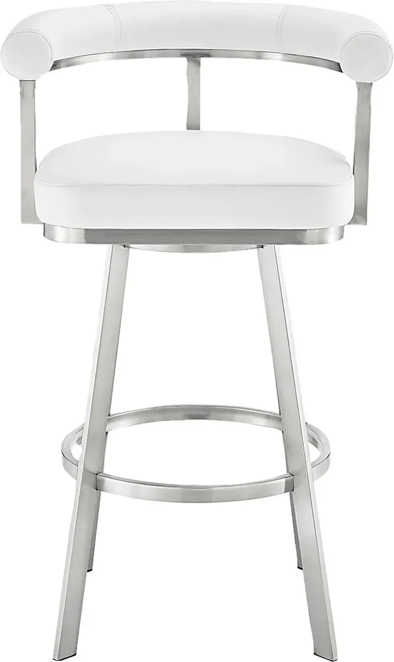 Salaignac White Swivel Counter Stool
