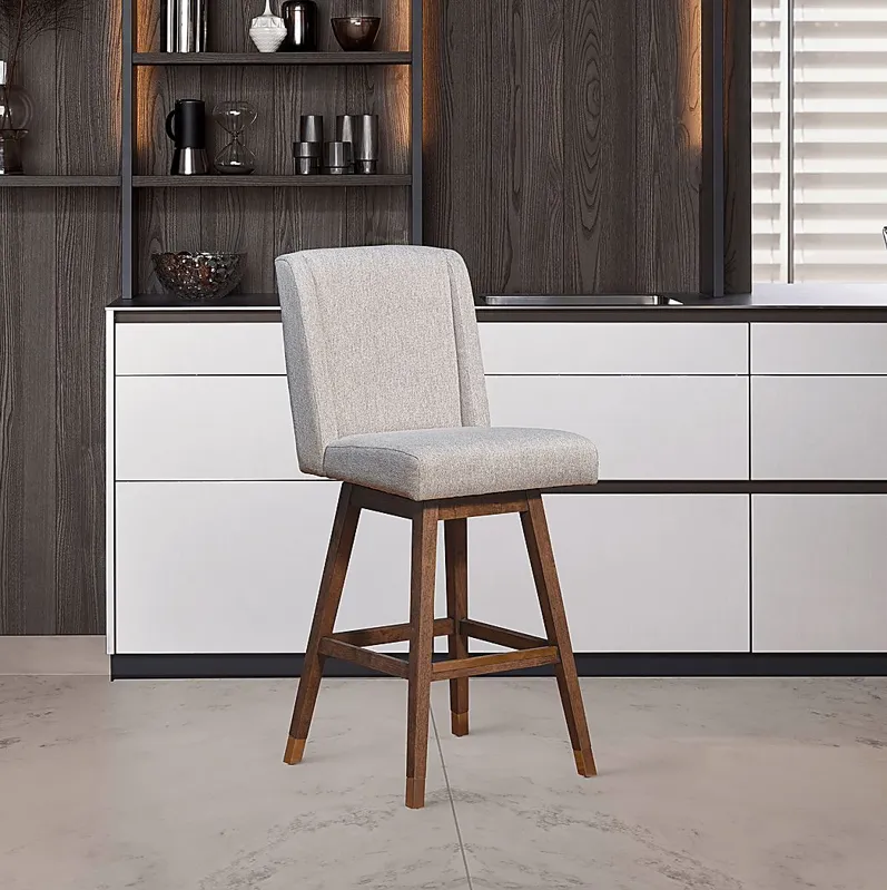 Cauthorn Beige Swivel Counter Stool