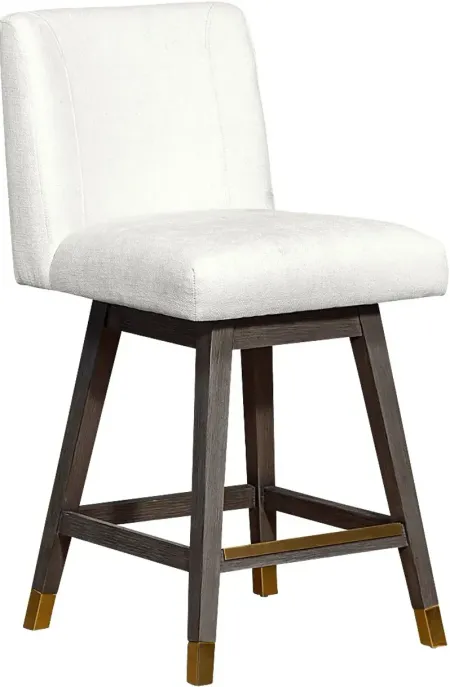 Cauthorn Ivory Swivel Counter Stool