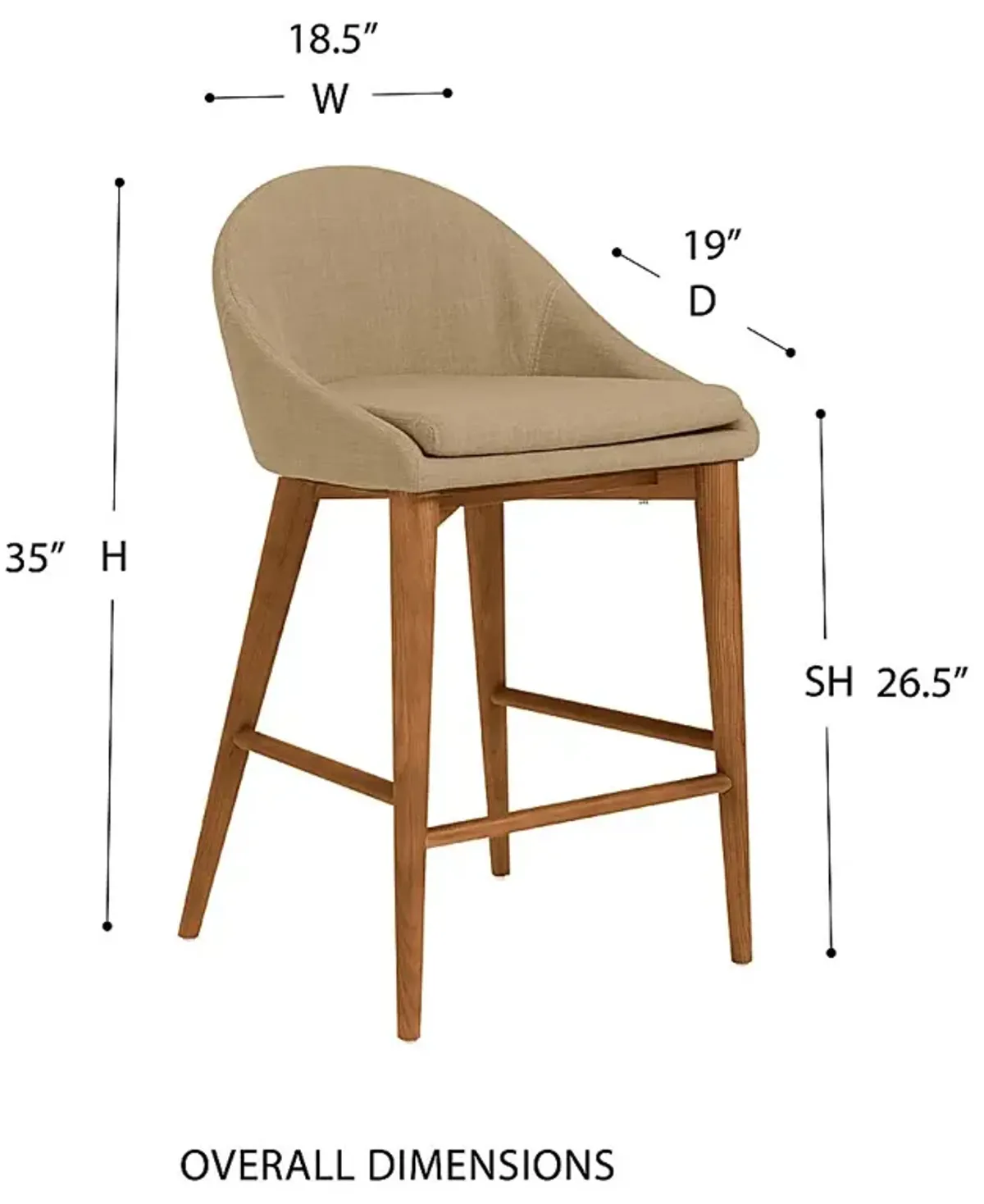 Nordonna Tan Counter Stool