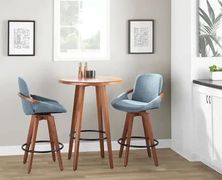 Daylilly Blue Counter Height Stool