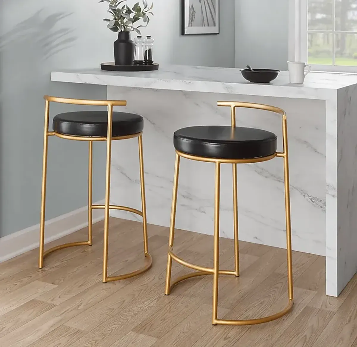 Trepassey I Black Counter Height Stool, Set of 2