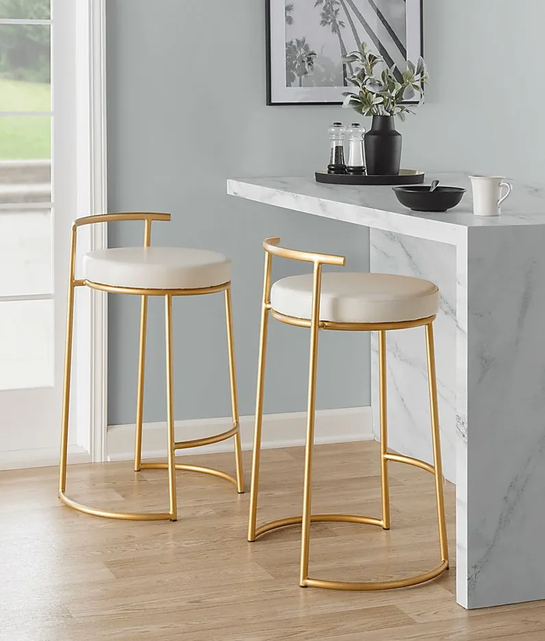 Trepassey I White Counter Height Stool, Set of 2