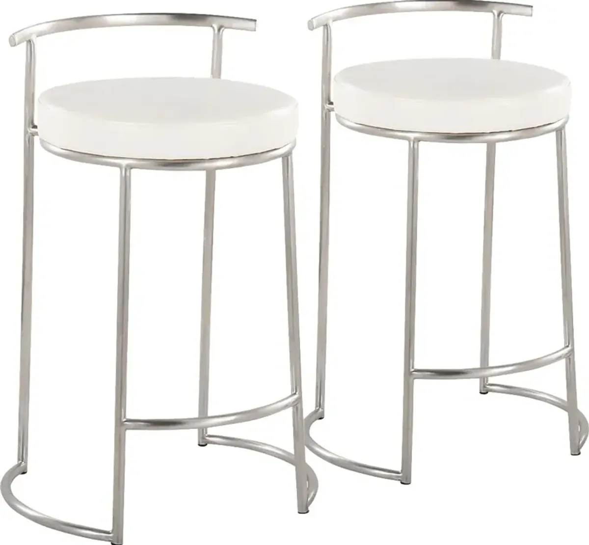 Trepassey II White Counter Height Stool, Set of 2