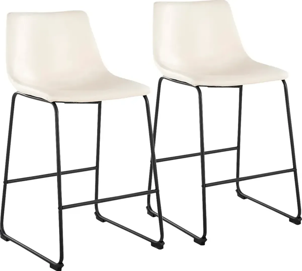 Pridemore II White Counter Height Stool, Set of 2