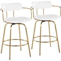 Mirahill I White Counter Height Stool, Set of 2