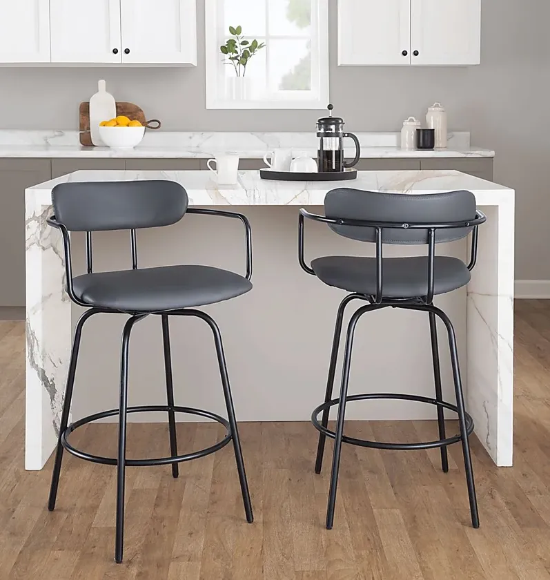 Mirahill II Gray Counter Height Stool, Set of 2