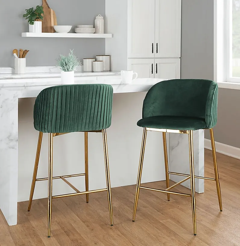 Marsanne I Green Counter Height Stool, Set of 2