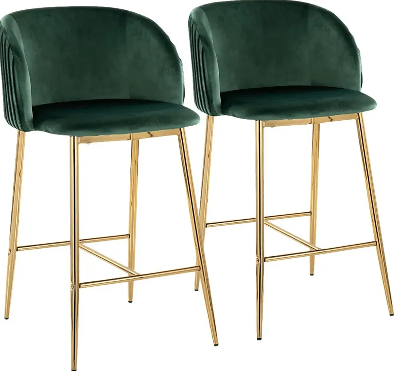 Marsanne I Green Counter Height Stool, Set of 2