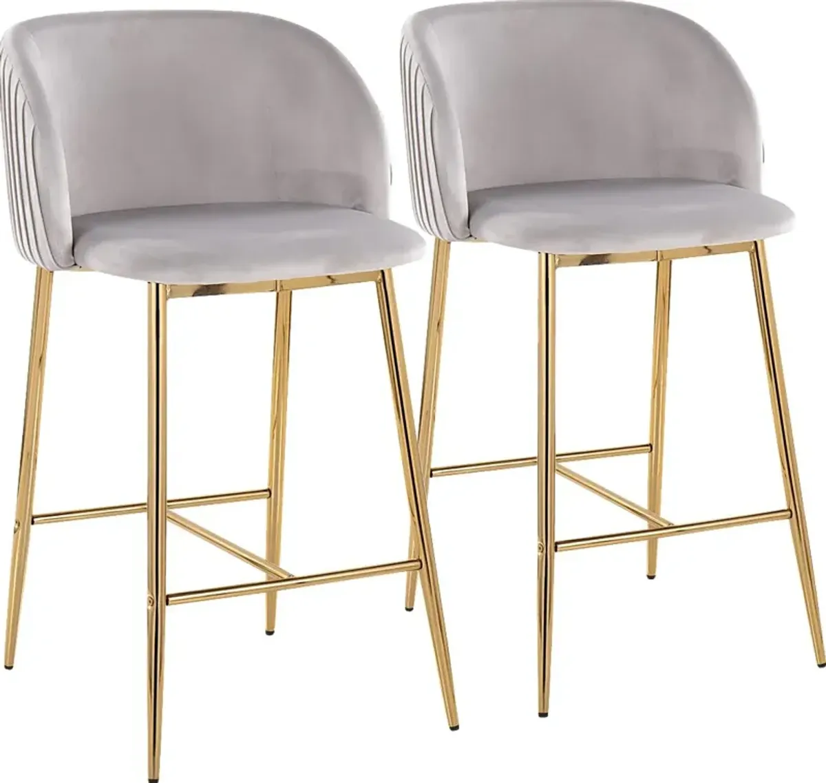 Marsanne I Silver Counter Height Stool, Set of 2