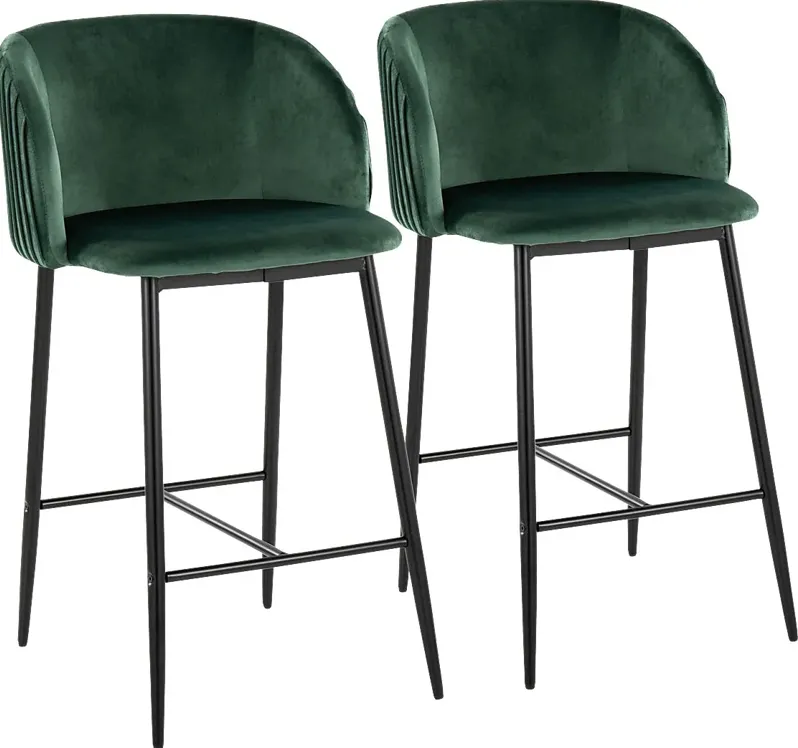 Marsanne II Green Counter Height Stool, Set of 2