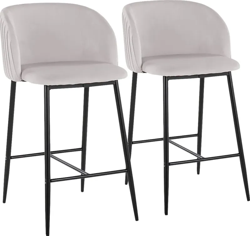 Marsanne II Silver Counter Height Stool, Set of 2