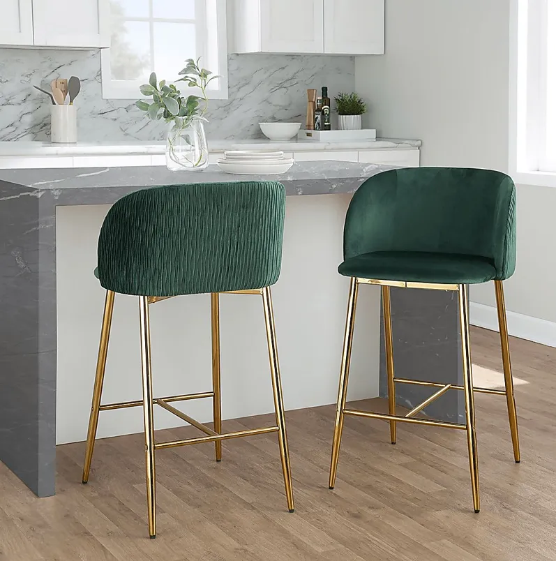 Marsanne IV Green Counter Height Stool, Set of 2