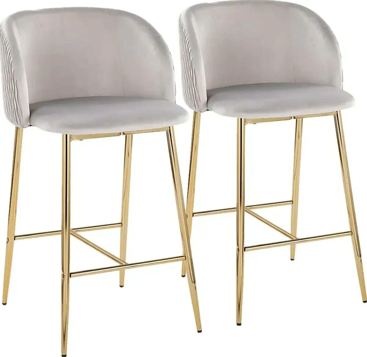 Marsanne IV Silver Counter Height Stool, Set of 2