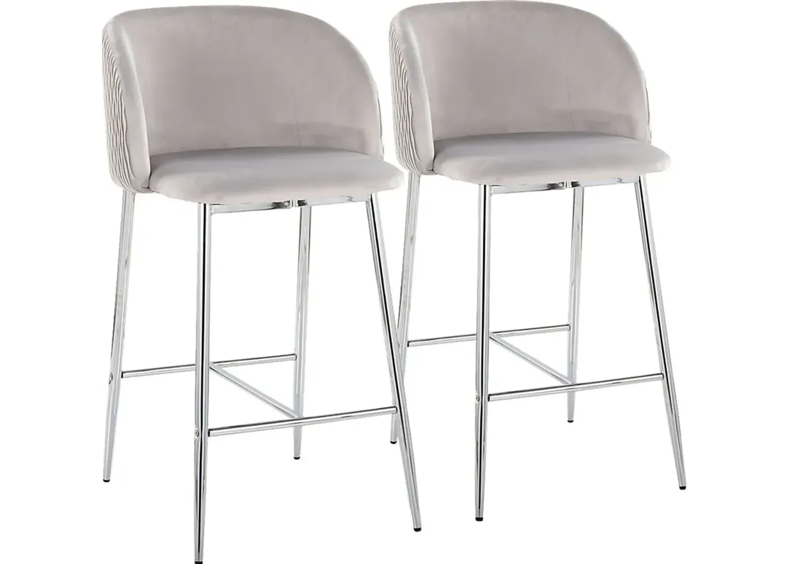 Marsanne VI Silver Counter Height Stool, Set of 2