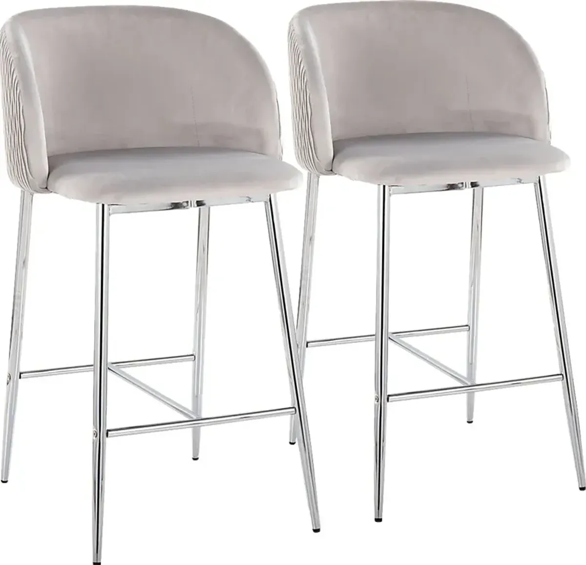 Marsanne VI Silver Counter Height Stool, Set of 2