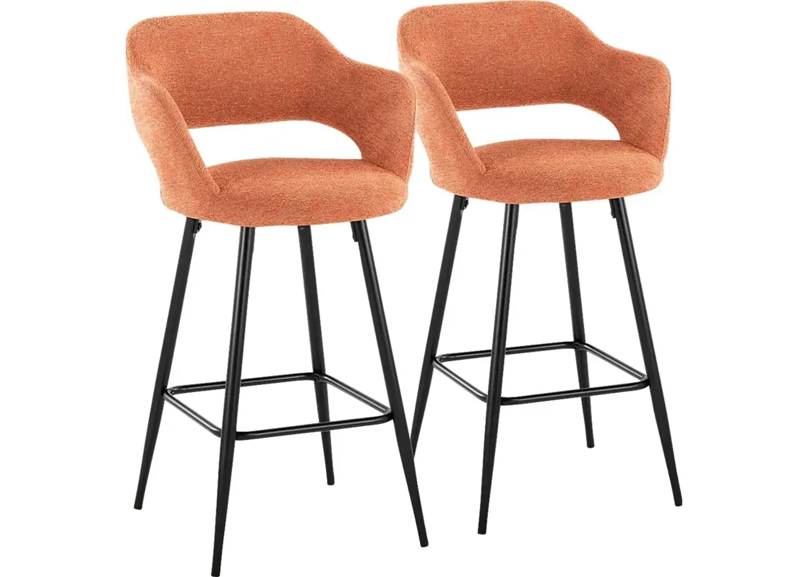 Jouett Orange Counter Height Stool, Set of 2