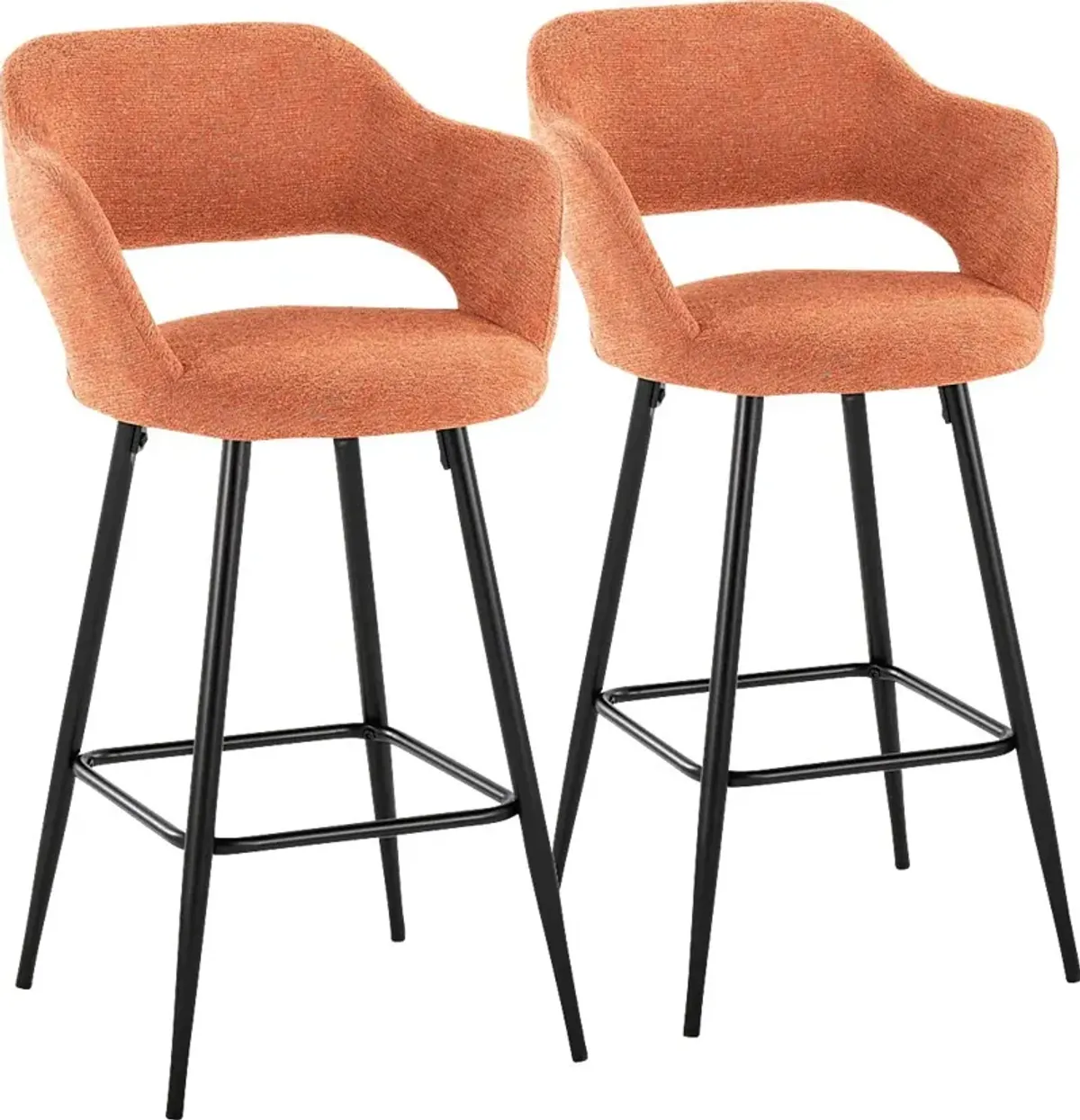 Jouett Orange Counter Height Stool, Set of 2