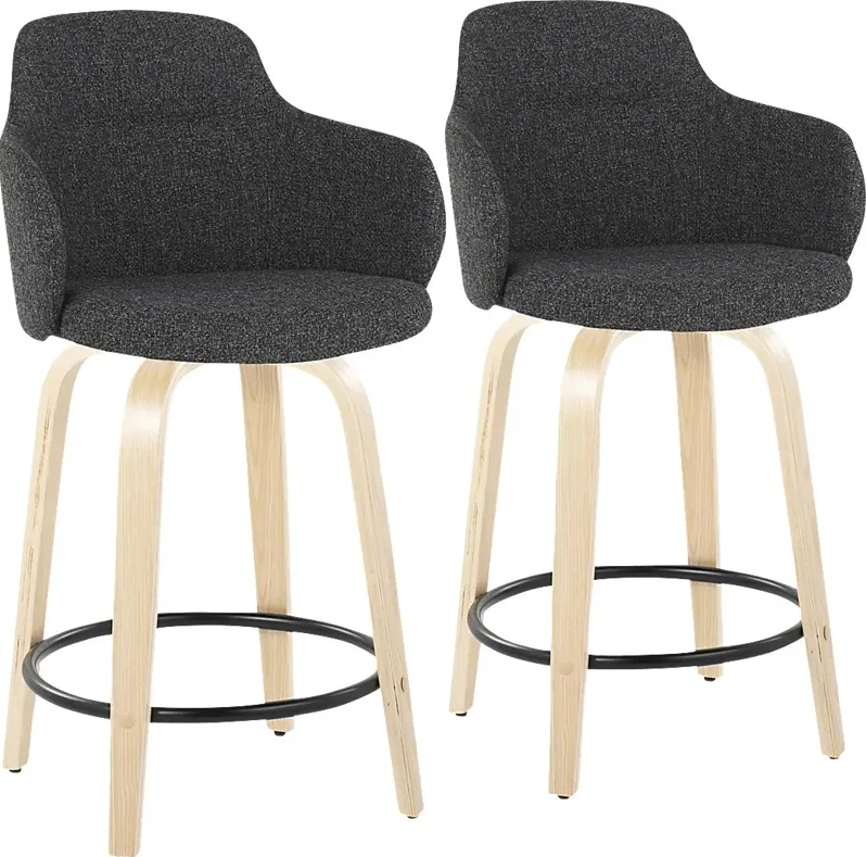 Siebarth I Dark Gray Counter Height Stool, Set of 2