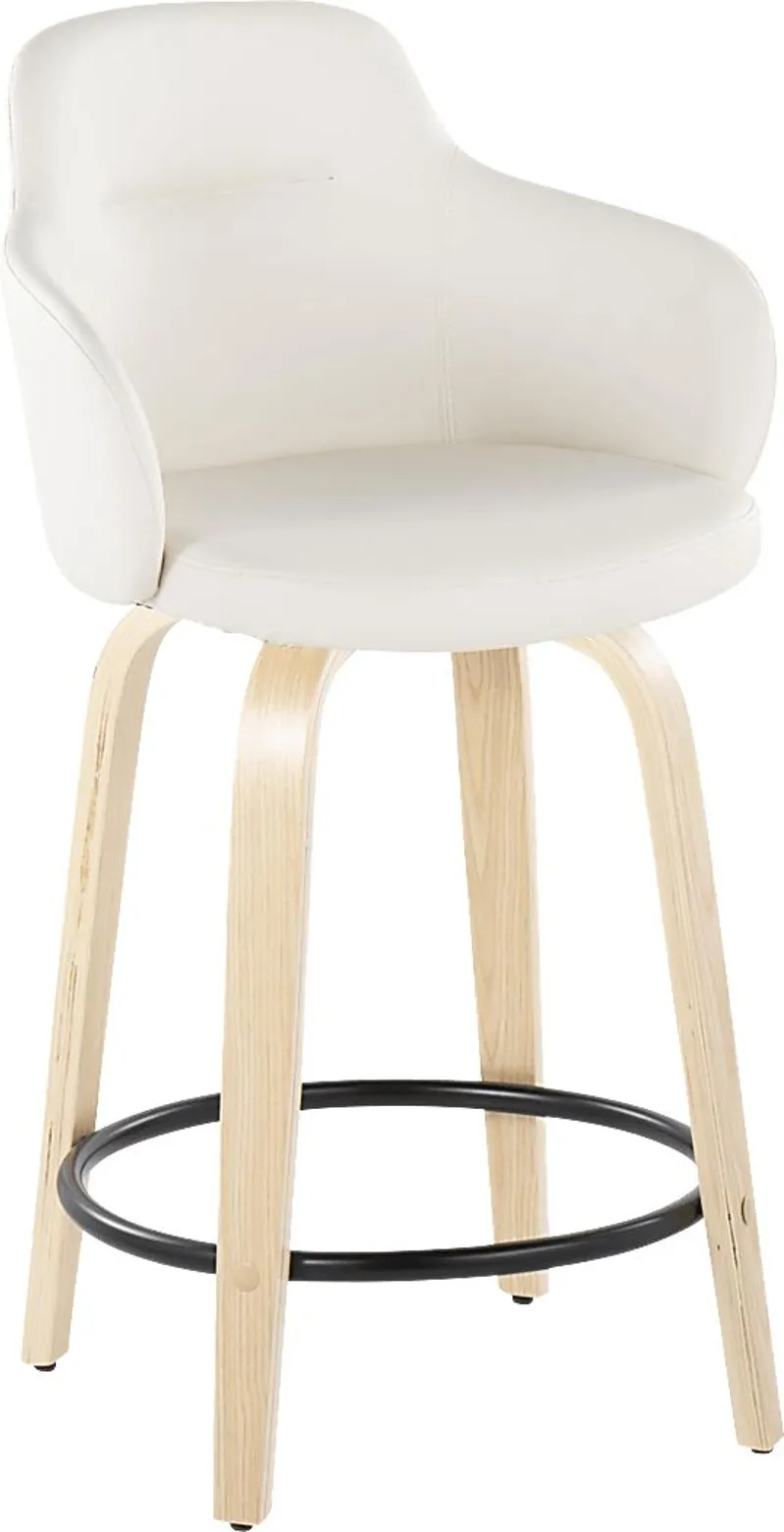 Siebarth II White Counter Height Stool, Set of 2