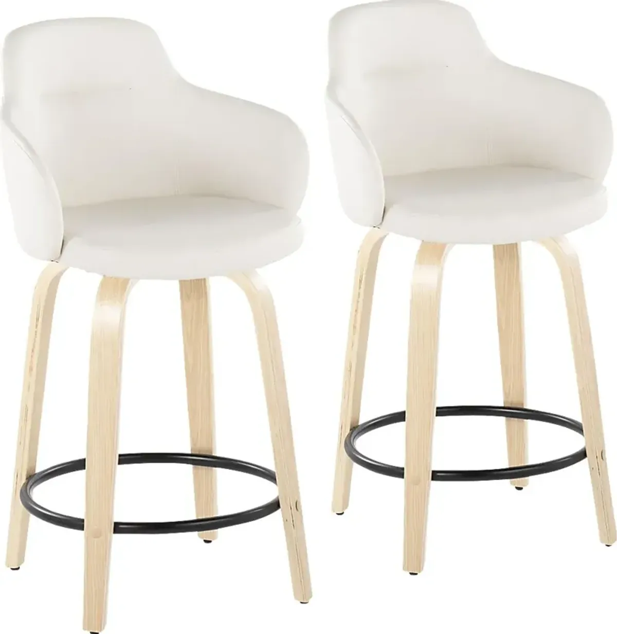 Siebarth II White Counter Height Stool, Set of 2