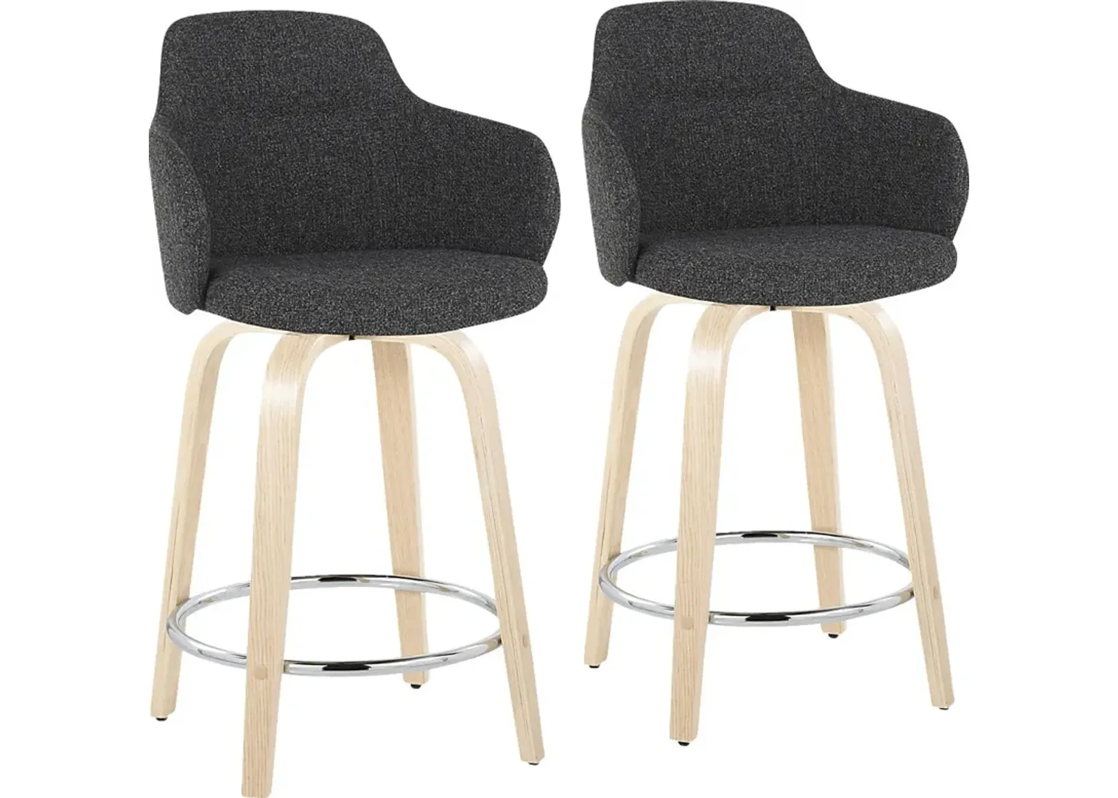 Siebarth V Dark Gray Counter Height Stool, Set of 2