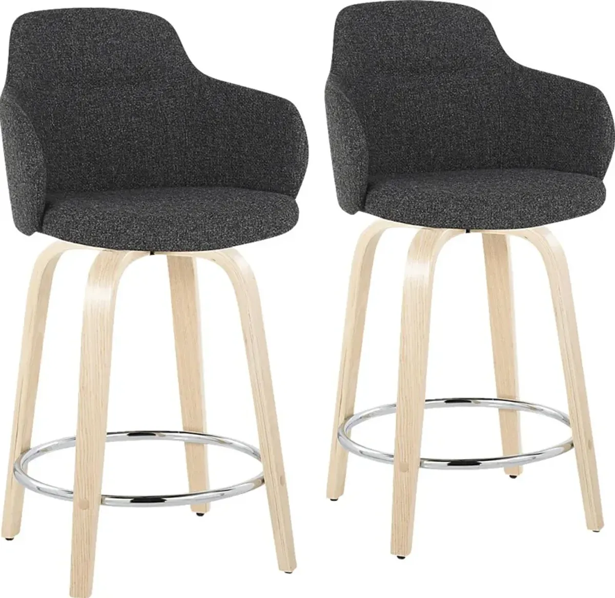 Siebarth V Dark Gray Counter Height Stool, Set of 2