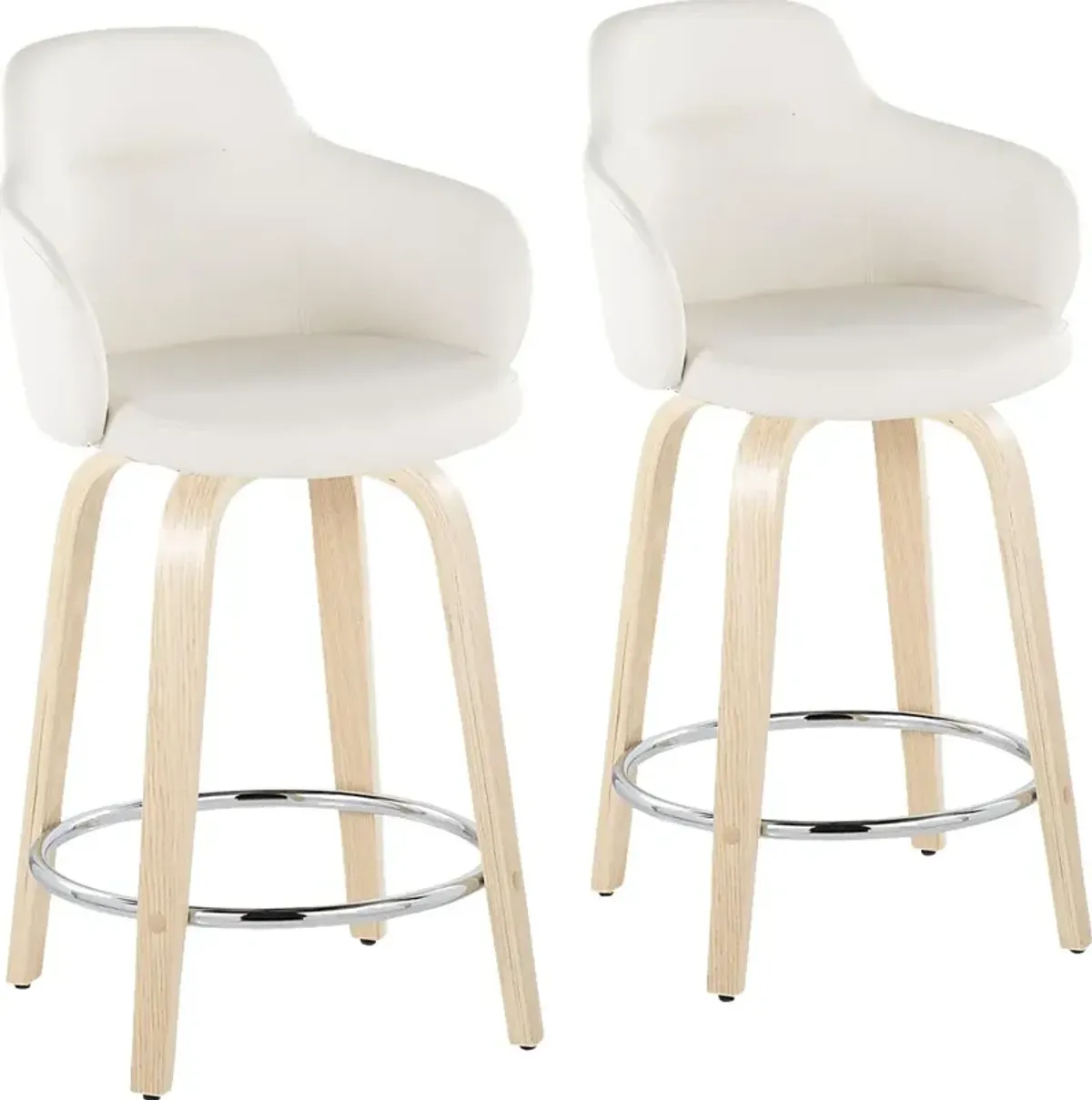 Siebarth IV White Counter Height Stool, Set of 2