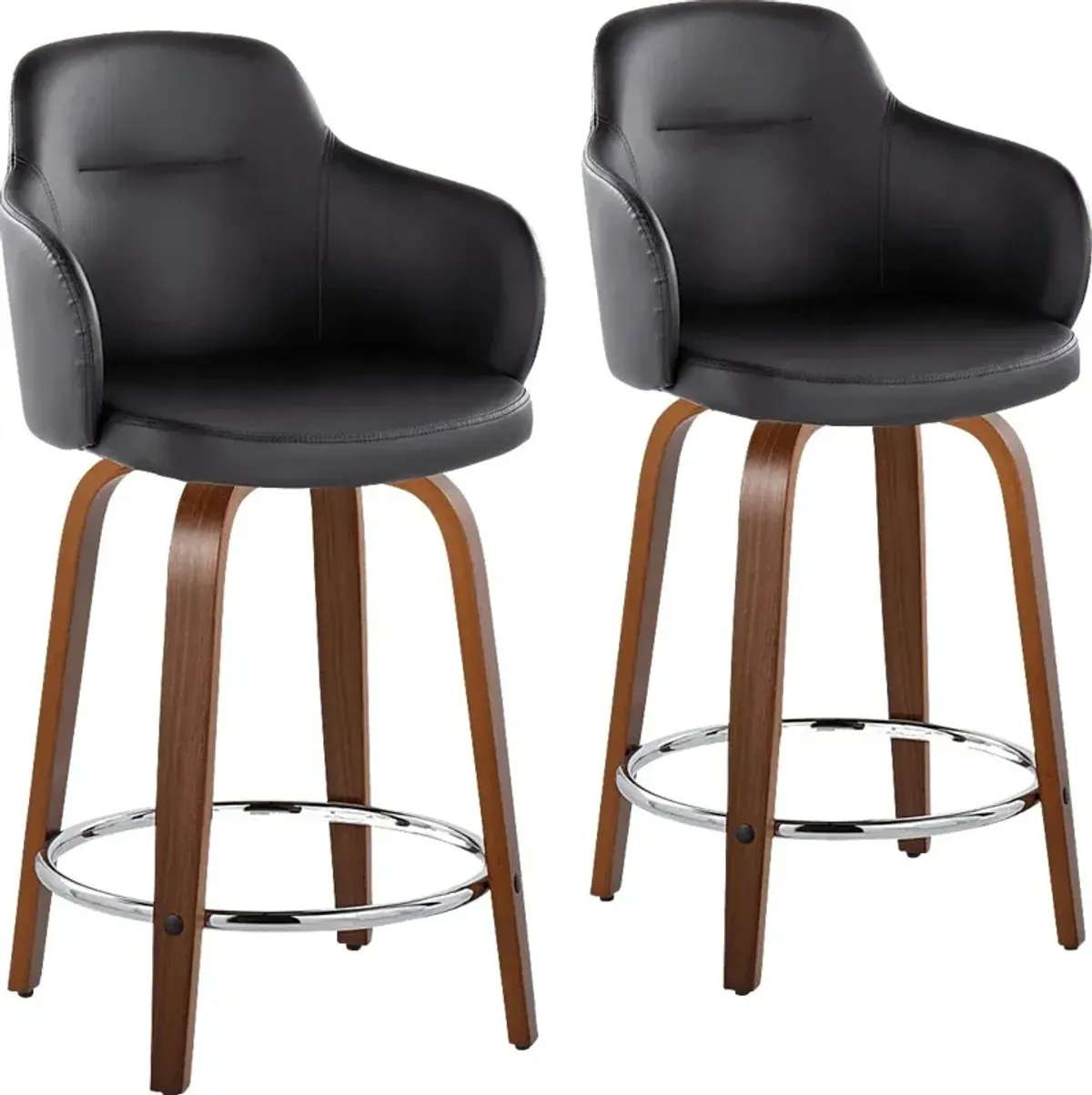 Siebarth VIII Black Counter Height Stool, Set of 2