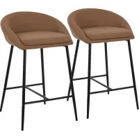 Ruley Camel Counter Height Stool, Set of 2