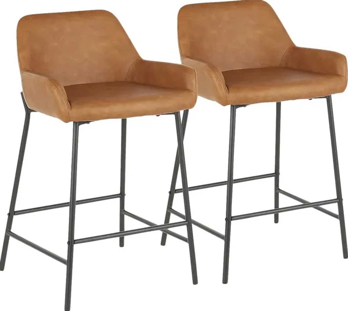 Clarain Camel Counter Height Stool, Set of 2